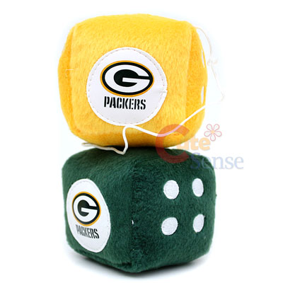 NFL Green Bay Packers Plush Fuzzy Dice